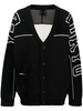 intarsia-knit logo V-neck cardigan