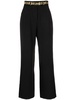 logo-waistband wide-leg trousers