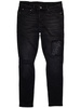 whiskered-effect straight-leg jeans