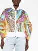 Iride-print iridescent bomber jacket