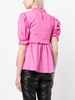 decorative-stitching balloon-sleeve blouse