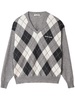 argyle-intarsia cashmere jumper