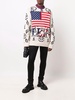 USA Flag-print crew neck jumper