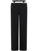 buckled-waist cut-out trousers