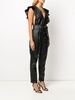 ruffled plunge jumpsuit