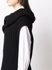 asymmetric ribbed-knit wool top