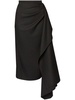 draped virgin-wool pencil skirt