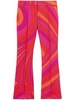 Iride-print flared trousers