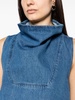 cowl-neck frayed denim vest