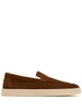 almond-toe suede loaders