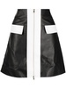 two-tone leather miniskirt