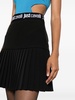 logo-waistband pleated miniskirt