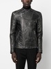 skull bones metallic leather jacket