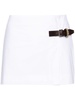 White Side-Buckle Organic Cotton Miniskirt