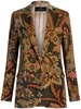 paisley-print velvet blazer