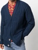 concealed-button knitted cardigan