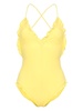 ruffle-detailing V-neck swimsuit 