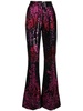 sequin-embellished flared trousers 