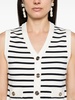 sleeveless striped cardigan