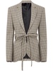 plaid check fitted jacket