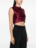 ruched sleeveless crop top