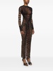 leopard-print mesh dress