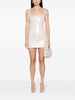 Neutral Sior Sequin-Embellished Mini Dress