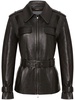 detachable-sleeves leather jacket 