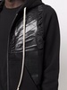 pleated-patchwork zipped hoodie