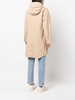 hooded mid-length coat