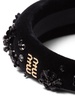 logo-plaque sequinned velvet headband