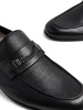 chain-link leather loafers