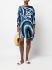 abstract-print lightweight midi kaftan 