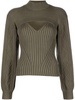 ribbed-knit cut-out jumper 