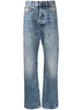 stonewashed straight-leg jeans