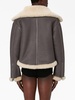 oversize-collar leather aviator jacket