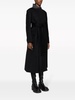 belted pinstripe-pattern wool coat