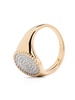 18kt yellow gold Oval signet ring diamond signet ring