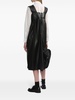 artificial leather midi dress