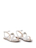 crystal bow flat sandals