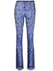 corded-lace flared trousers