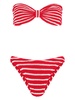 Jean striped strapless bikini