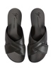 Flavio crossover-strap leather slides