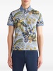 floral-print cotton polo shirt