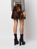 Ocelot-print velvet mini skirt