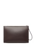 panel-detail leather clutch bag