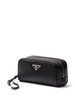 enamel-logo saffiano leather clutch bag