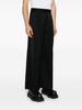 Black Pleated Wide-Leg Trousers