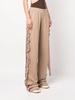 ruffled-trim wide-leg trousers