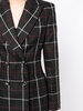 check-pattern peak-lapels blazer 